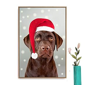 Framed Canvas Wall Art Christmas Santa Claus Canvas Prints Home Artwork Decoration for Living Room,Bedroom - 16x24 inches