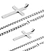 TRUSUPER Stainless Steel Cross Pendant Chain Necklace for Men Women,2pcs Couples Silver Cross
