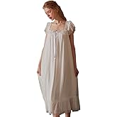 SINGINGQWEEN Womens' Summer Victorian Nightgown Babydoll Chemises Sleepwear Sheer Nightdress Bridal Nighty Pajamas