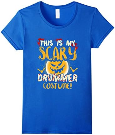 Womens This is my Scary Drummer Costume T Shirt Large Royal Blue