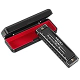 NEUMA Harmonica 10 Holes 20 Tunes Mouth Organ Blues Deluxe Harmonica, Key of C for Beginner, Students, Kids Gift, Professional with case