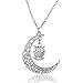 Linsh Cute Moon Owl Necklace Fashion Glow in The Dark Pendant Necklace