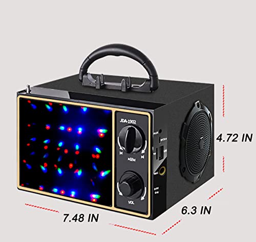 Wireless Bluetooth Speaker,Outdoor Wooden Bluetooth Speaker with LED Colorful Light Screen,Bluetooth 5.0 Wireless Stereo Speaker, Support FM Radio, Suitable for Family, Party, Travel.