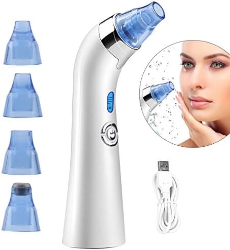 Yolin Blackhead Remover Vacuum Pore Cleaner-2019 Upgraded Electric Blackhead Suction Kit with 4 Suction Heads-Strong Facial Comedo Extractor Tool for Women and Men Blackhead Extraction