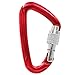 GM CLIMBING Ultra-Light Screw Locking Carabiner CE UIAA Certified Red Pack of 5