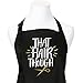 That Hair Though Apron for Salon Hair Stylists Hairdressers and Barbers, Black with 3 Pockets