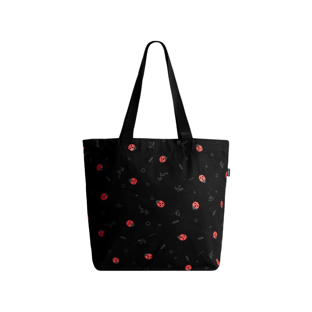 Eco Right Aesthetic Canvas Tote Bag for Women - Large, Reusable, Zippered Tote Bag with Inner Pocket, Perfect for School, Shopping, Work, Beach, Cute & Eco-Friendly Gift for Girls, Teachers, Mothers