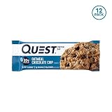Quest Nutrition Protein Bar, Oatmeal Chocolate Chip, 20g Protein, 5g Net Carbs, 190 Cals, High Protein Bars, Low Carb Bars, Gluten Free, Soy Free, 2.1 oz Bar, 12 Count