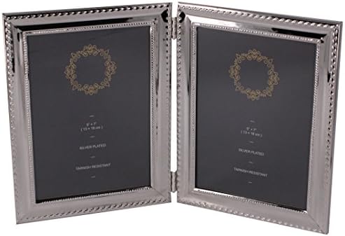 LEADEXRefined Double Sided Photo Frame,Folding Photo Frame,Home Office Décor Or Birthday Gift (Classic Silver, 5 by 7 inch)