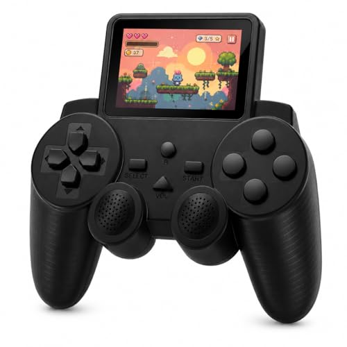 Video Game Retrô Controle Com Mais de 500 Jogos Clássicos Tela LCD Mini Console Gamepad Plug and Play Retrô | Diversão Instantânea | Preto