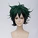 netgo Short Green Cosplay Wigs Short Fluffy Boy Male Full Anime Hair Wigs