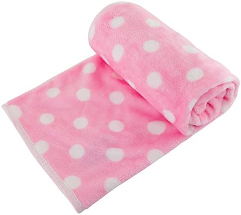 UTOPIPET Pet Blanket for Dog Cat Animal 35 x 27 Inches Fleece Polka dot Design All Year Round Puppy Kitten Bed Warm Sleep Mat Fabric Indoors Outdoors