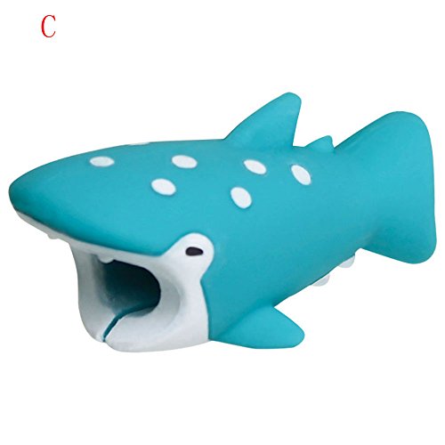 Unpara Cute Cable Bite for Iphone Smartphone Cable Cord Animal Phone Accessory Protects (Shark 1)