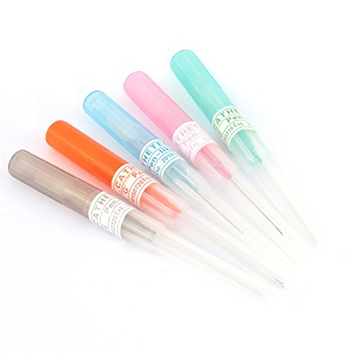 IPINK-Pack of 5 Catheter Piercing Needles Tattoo Piercings Tool 14G-22G (5 Pieces of 14G)