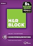 H&R Block Tax Software Deluxe 2017 [Federal Only] with 5% Refund Bonus Offer [PC Download]