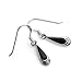 925 Sterling Silver Bali Inspired Black Onyx Gemstone Celtic Design Dangle Hook Earrings