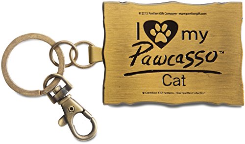 Paw Palettes Golden Framed Brown Tabby Cat Key Chain