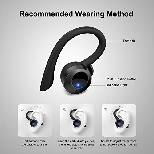 Axloie Wireless Earbuds Sport, [Upgraded] Bluetooth 5.0 Headphones True Wireless Premium Deep Bass IPX7 Waterproof 25H Playtime in-Ear TWS Stereo Earphones with Charging Case for Running Gym Workout