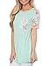 PAPAPA women's summer short sleeve striped casual top blouse t shirt with pocket