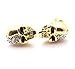 Xusamss Punk Body Piercing Earrings Crystal Skull Stud Earrings(Gold)