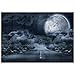 Allenjoy 7x5ft Halloween Backdrop Highway Smoke Dark Clouds Stars Moon Werewolf Zombie Moonlight Rock Horror Night Photography Background Decoration Photo Studio Props