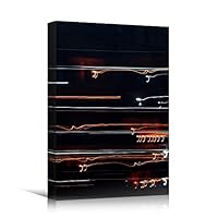 Canvas Wall Art Orange Light Art Abstract Colorful Hallway Industrial Lights Mixed Media Multicolor Neon - 12x18 inches