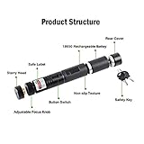 WORD GX Tactical Green Hunting Rifle Scope Sight Laser Pen, Demo Remote Pen Pointer Projector Travel Outdoor Flashlight, LED Interactive Baton Funny Laser Toy