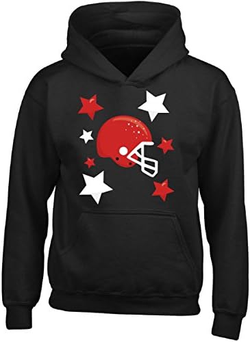 Football Helmet Red And White With Stars Gift - Girl Girls Hoodie Kids L Black