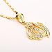 MOOCHI 18K Gold Plated Allah Hollow Hollow Pedant Necklace Jewelry Islamic