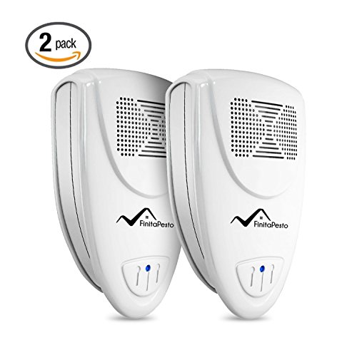 Ultrasonic Pest Repeller by Finita Pesto - SAFE for Children and Pets - Quickly eliminates Insects, Mice, and Rats - PACK of 2 Ultrasonic Pest Repeller by Finita Pesto - SAFE for Children and Pets - Quickly eliminates Insects, Mice, and Rats - PACK of 2