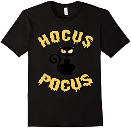 Mens Hocus cat pocus halloween shirt XL Black