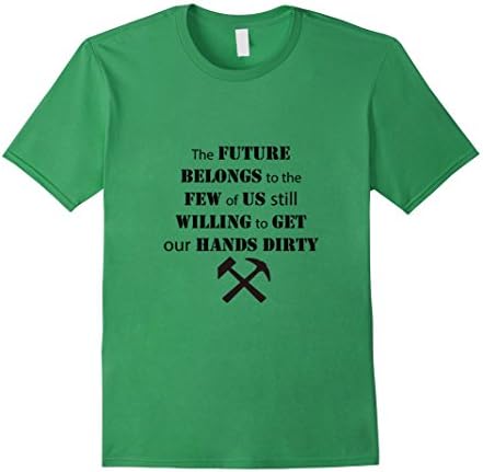 Men's Get our Hands Dirty Woodworking Tools Work T-Shirt Quote Large Grass