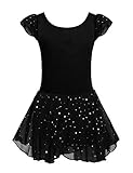 Arshiner Girls Ruffle Sleeve Ballet Dance Dress Glitter Tutu Skirted Leotard