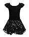 Arshiner Girls Ruffle Sleeve Ballet Dance Dress Glitter Tutu Skirted Leotard