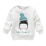 Timall Baby Girl Penguin Long Sleeve Cotton White Hoodies Sweater Clothing