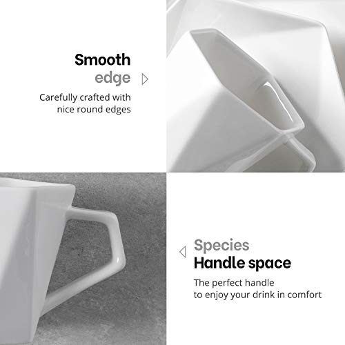 MITBAK 6-Pack Ceramic Coffee Mug Set (14-Ounce) White Coffee Mugs Suitable For Coffee, Tea, Cappuccino And More| Large Mug Set with Handles| Dishwasher, Oven, Microwave Safe - Image 5