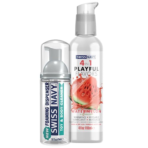 SWISS NAVY Toy & Body Foaming Cleaner 1.6oz and 4 in 1 Playful Flavors - Watermelon - Water Based Flavored Lubricant 4oz in Kenya | Whizz Lubricants SWISS NAVY Toy & Body Foaming Cleaner 1.6oz and 4 in 1 Playful Flavors - Watermelon - Water Based Flavored Lubricant 4oz in Kenya | Whizz Lubricants