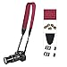 Eggsnow Camera Shoulder Neck Strap Knit Broaden Universal Camera Belt Strap with Connect Buckle for Women Men All DSLR SLR Nikon Canon Sony Olympus Pentax Samsung(Upgraded)-Dull Red