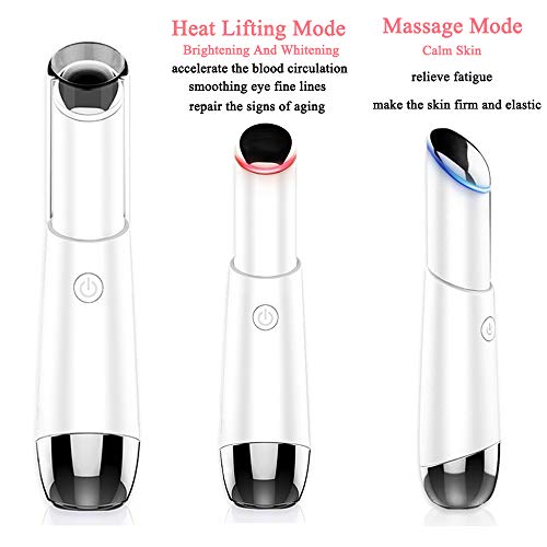 SEED Eye Massager, Heated Sonic Vibration Eye Massager, Rechargeable 42â„ƒ Facial Massager Roller Wand Pen For Anti-aging Wrinkle,Relieving Dark Circles,Fatigue and Puffiness