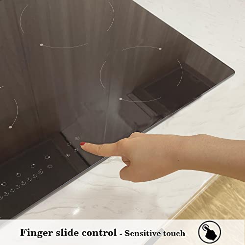 36 inch Electric Ceramic Cooktop, 5 Burners Radiant Stove Countertop