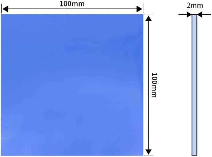 Thermal Pad,1.5W/m-k Thermal Conductivity/Insulation/Viscosity/Elasticity/Low Resistance Heat/Filling Heat Sink Silicone Sheet Pads for Laptop Heatsink/GPU/CPU/LED Cooler (100×100×3MM)