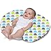 Bacati - Elephants Aqua/Lime/Grey 3 pc Nursing Pillow Set Including 2 Zippered Covers & 1 Pillow Insert, Aqua/Lime/Grey