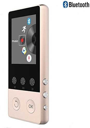 DeeFec 8GB HiFi Metal Bluetooth MP3 Music Player 1.8 Inch Screen Play 50 hours with FM Radio Voice Recorder E-book Audio Video Player Portable Walkman (Gold)