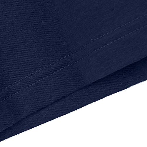 Invug Women Short Sleeve T Shirt and Shorts Pajamas Sleepwear Set Loungewear Navy L - Thumbnail 6