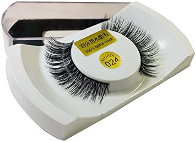 Superior 3D 100% Mink Hair False Eyelashes Pure hand-made Multi-layers Super Vivid Reusable Messy Cross Curly Long Nature Thick Durable 1 pair Delicate Gift Daily Use Night Out Gatherings (024)