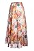 PRETCHIC Women's Blossom Floral Print Chiffon Boho Maxi Long Skirt Orange XXL