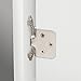 Amazon Basics AB-4006 Hinges, 1/2 inch overlay, 20 Count, Satin Nickel