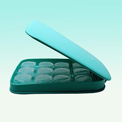 Woniutch Bulk Contact Lens Case Travel Kit with Mirror,6 Sets Design (Blue)