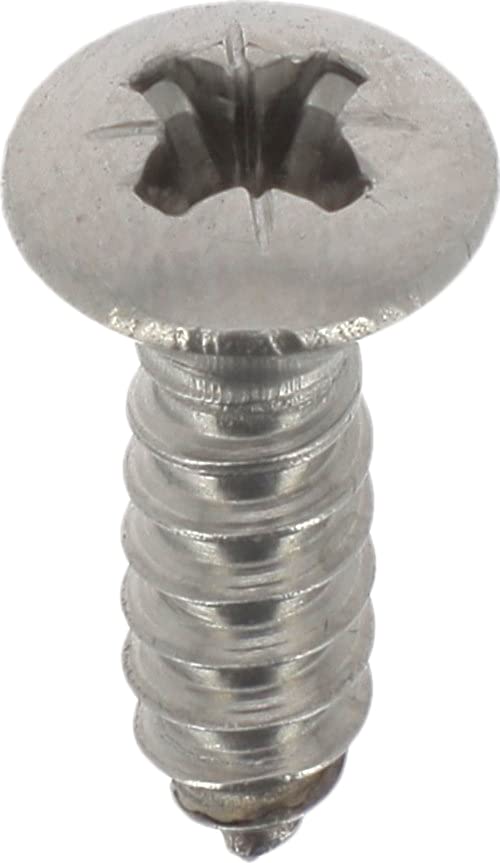 A4 Stainless Steel Countersunk Pozidrive Pan Head Screw 4.2 mm x 16 mm, DIN 7983, Pack of 20