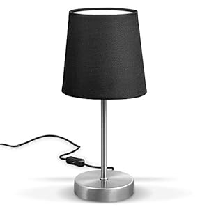 B.K.Licht I Tafellamp I klassieke I zwart I design I voor binnen I aan/uit schakelaar I slaapkamer I stoffen bedlamp I…